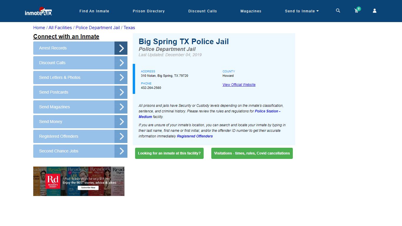 Big Spring TX Police Jail & Inmate Search - Big Spring, TX