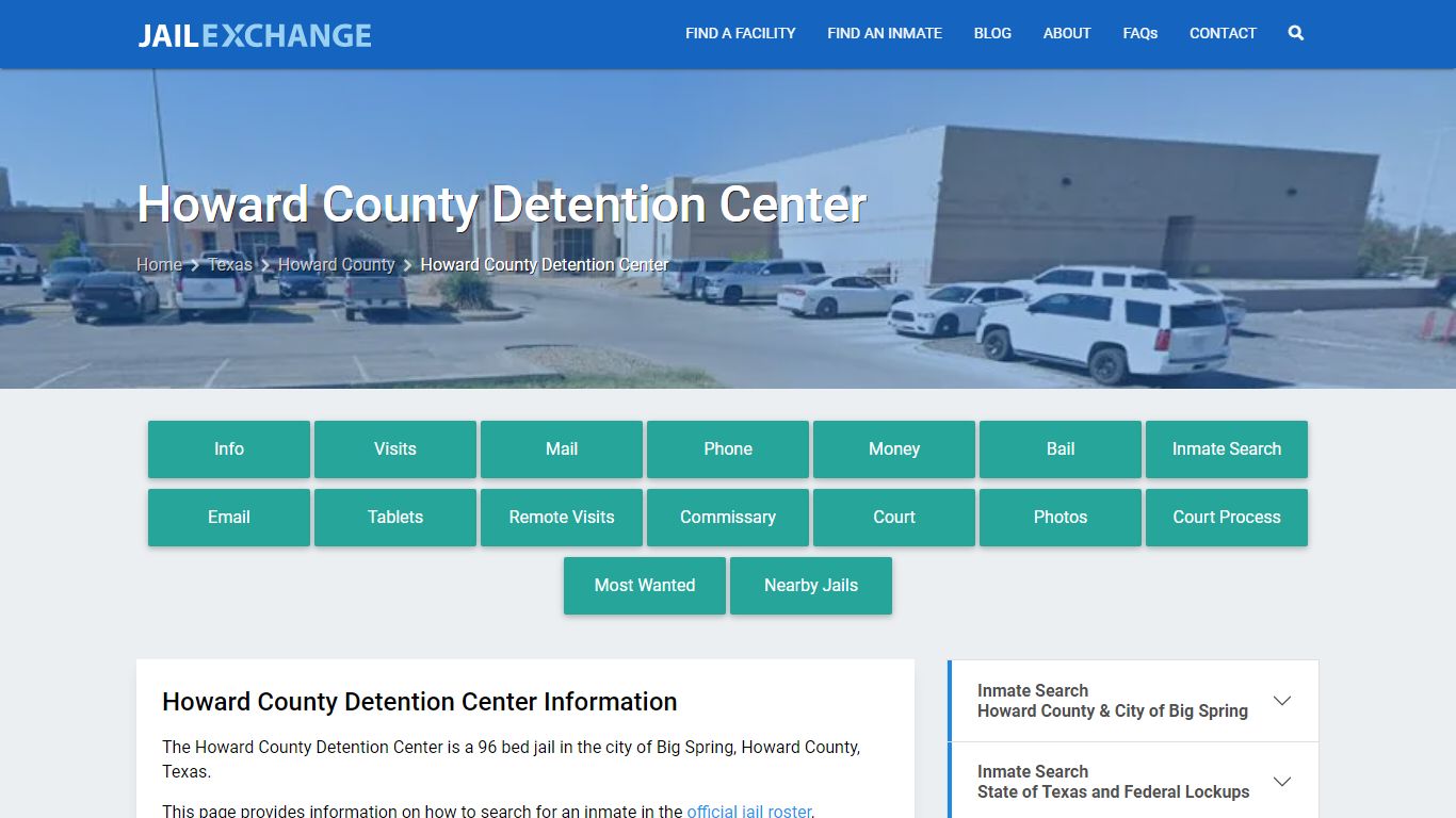 Howard County Detention Center, TX Inmate Search, Information